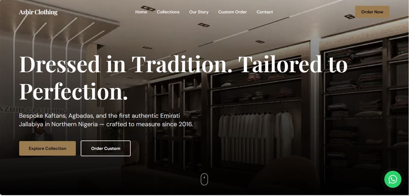 Azbir Website screenshot